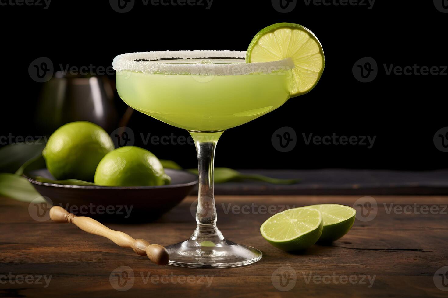 AI generated Citrusy Margarita cocktail. Generate Ai photo