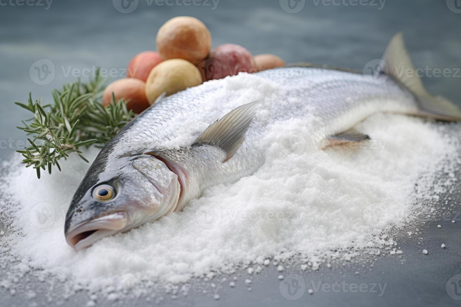 AI generated Juicy Sea bass cooked. Generate Ai photo