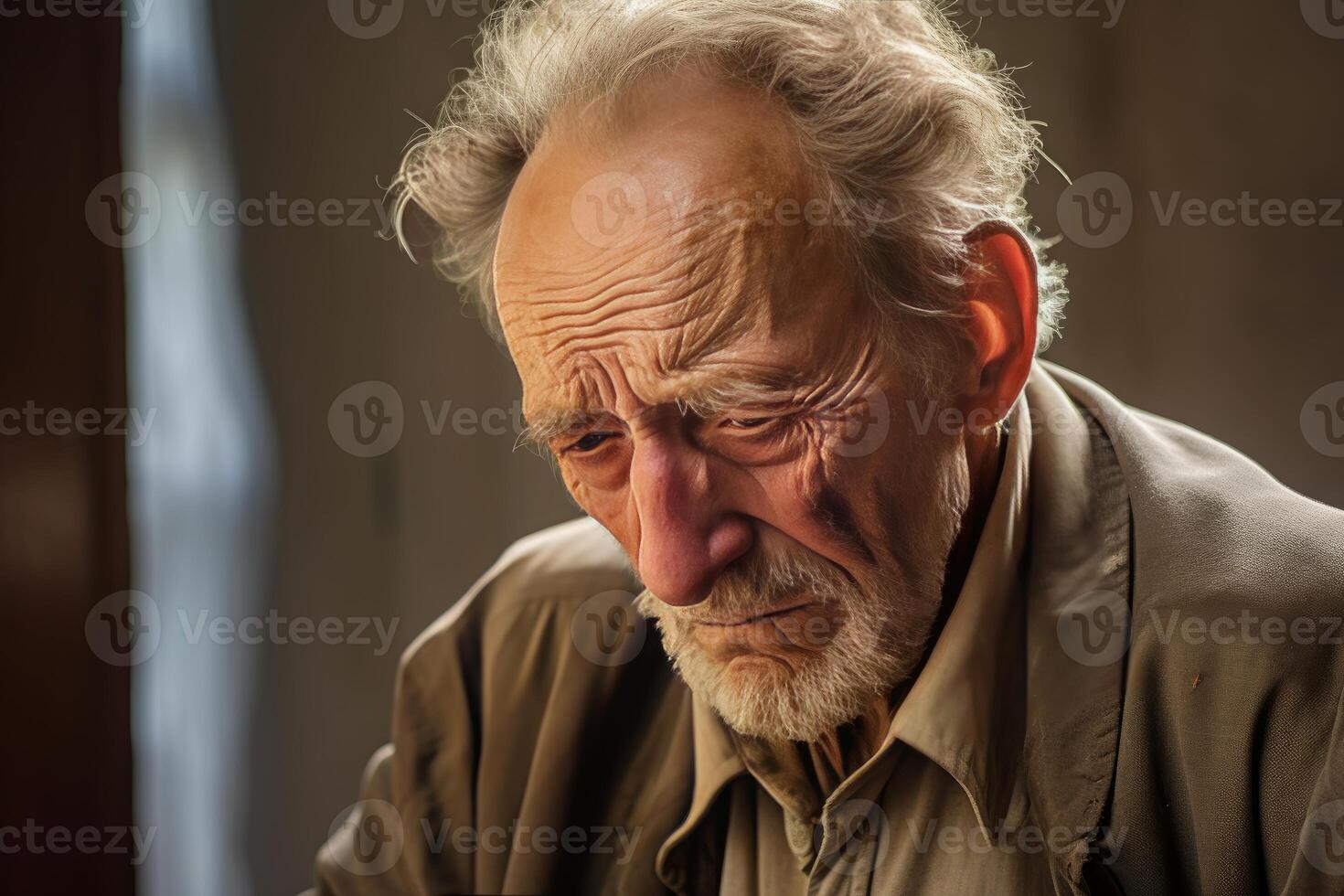 AI generated Pained Senior man ache. Generate Ai photo