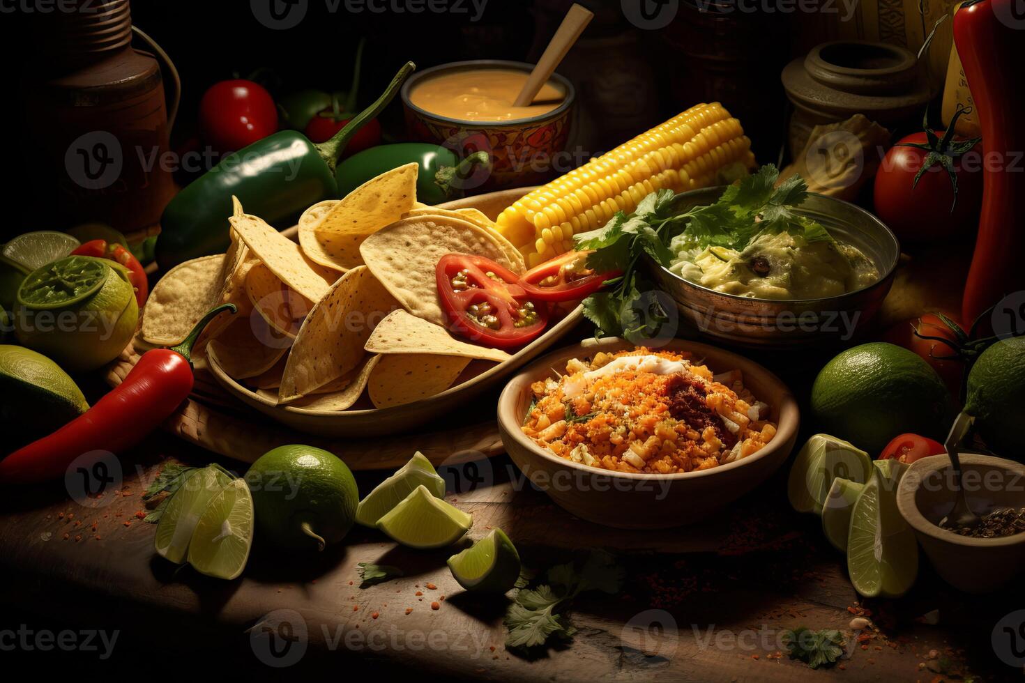 AI generated Textured Mexican food closeup. Generate Ai photo