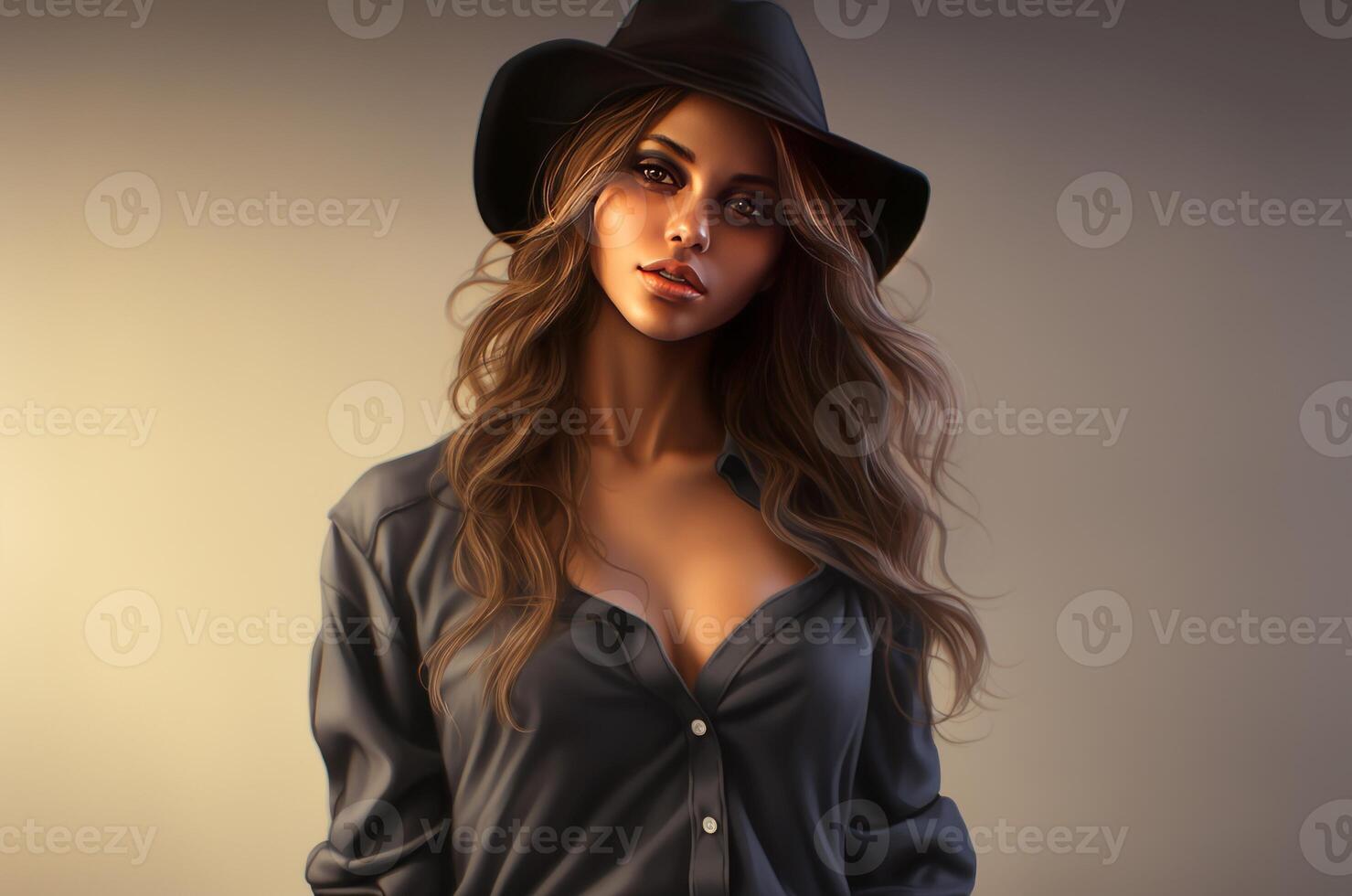 AI generated Radiant Model girl wearing casual outfit. Generate ai photo