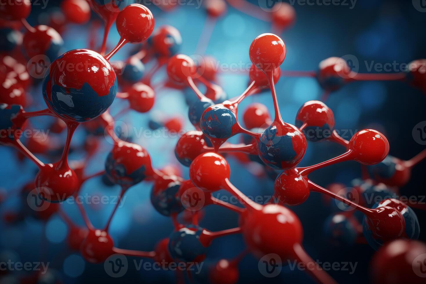 AI generated Detailed Molecule 3d art. Generate Ai photo