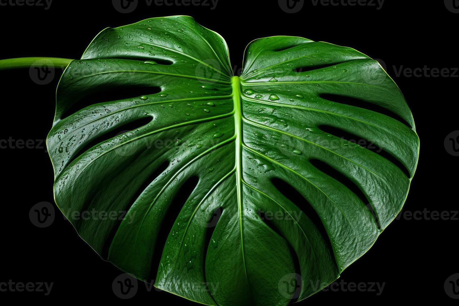 AI generated Heart-shaped Monsterra leaf. Generate Ai photo