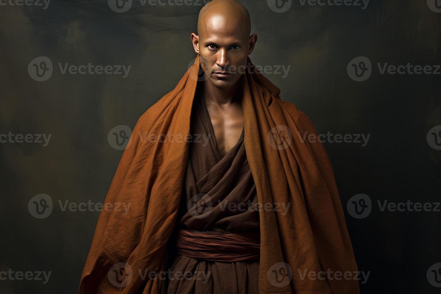 AI generated Traditional asian monk robe. Generate Ai photo