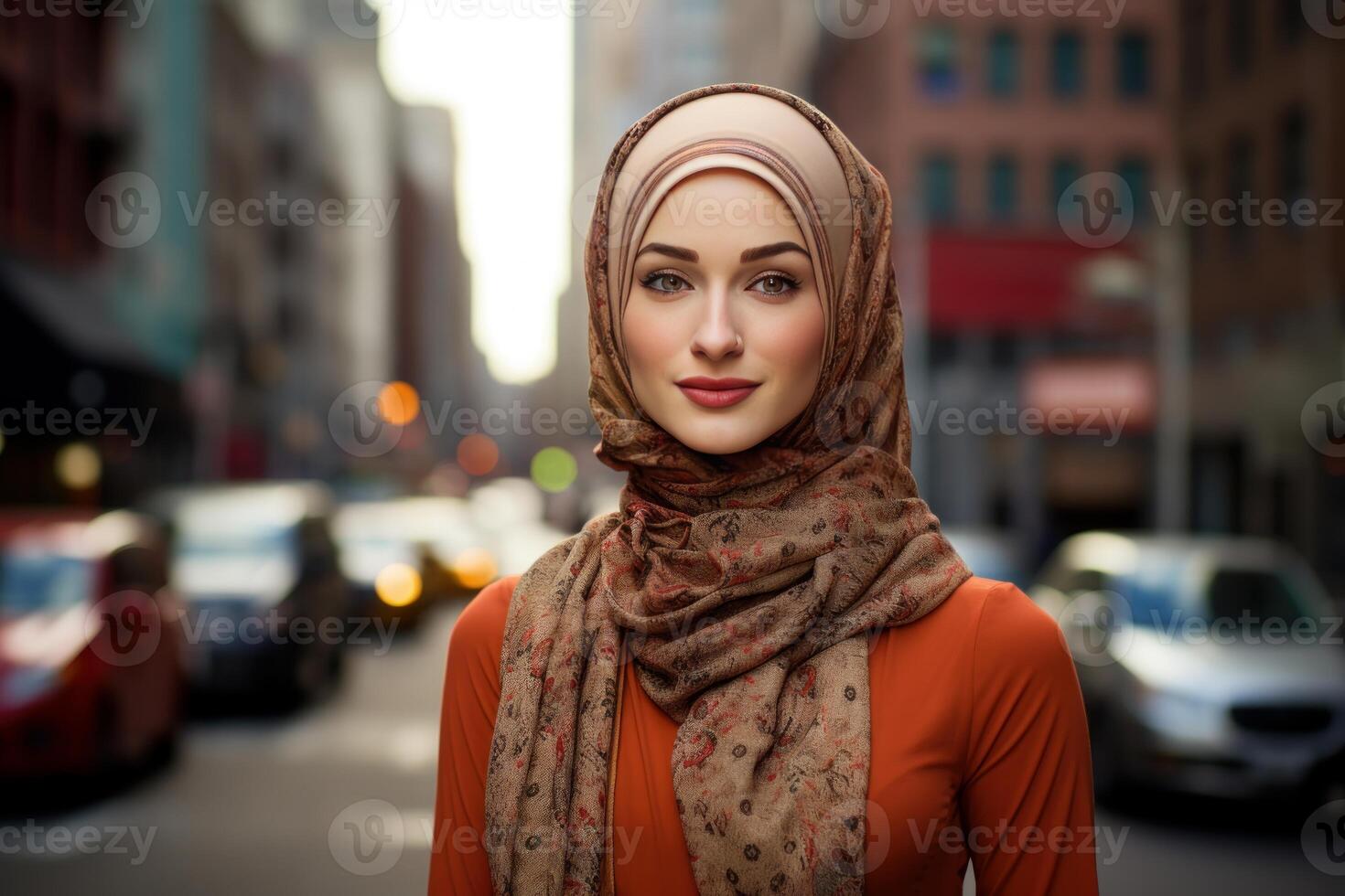 AI generated Unified Selfie of muslim woman. Generate Ai photo