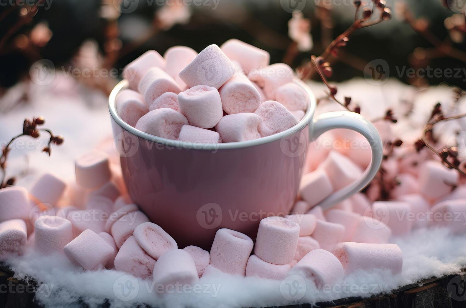 AI generated Dreamy Marshmallow background. Generate Ai photo