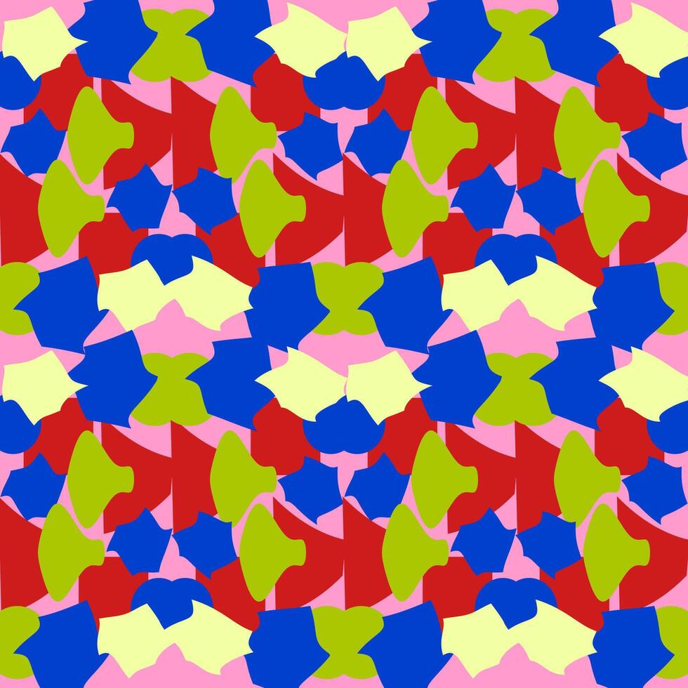 Seamless vector abstract pattern with contrasting spots, pure colors