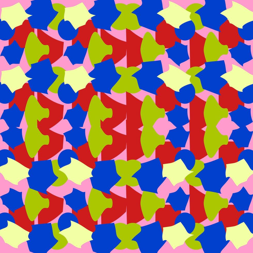 Seamless vector abstract pattern with contrasting spots, pure colors