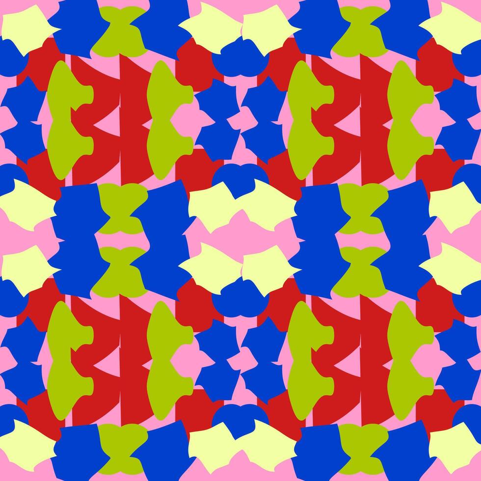 Seamless vector abstract pattern with contrasting spots, pure colors