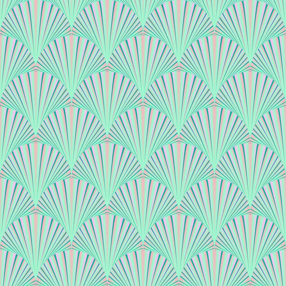 Seamless vector art deco pattern in nautical style, delicate mint pink