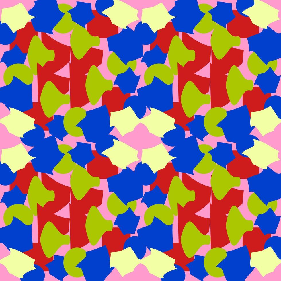 Seamless vector abstract pattern with contrasting spots, pure colors