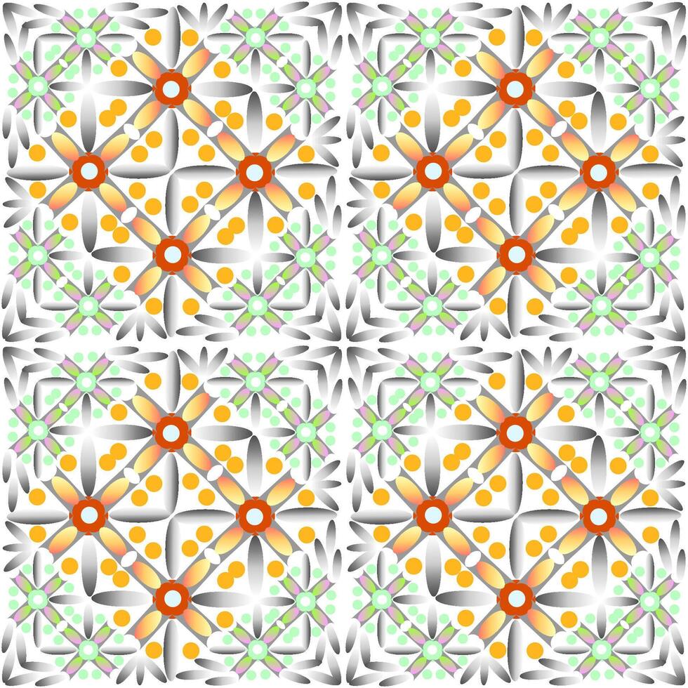 Seamless vector pattern with floral ornament