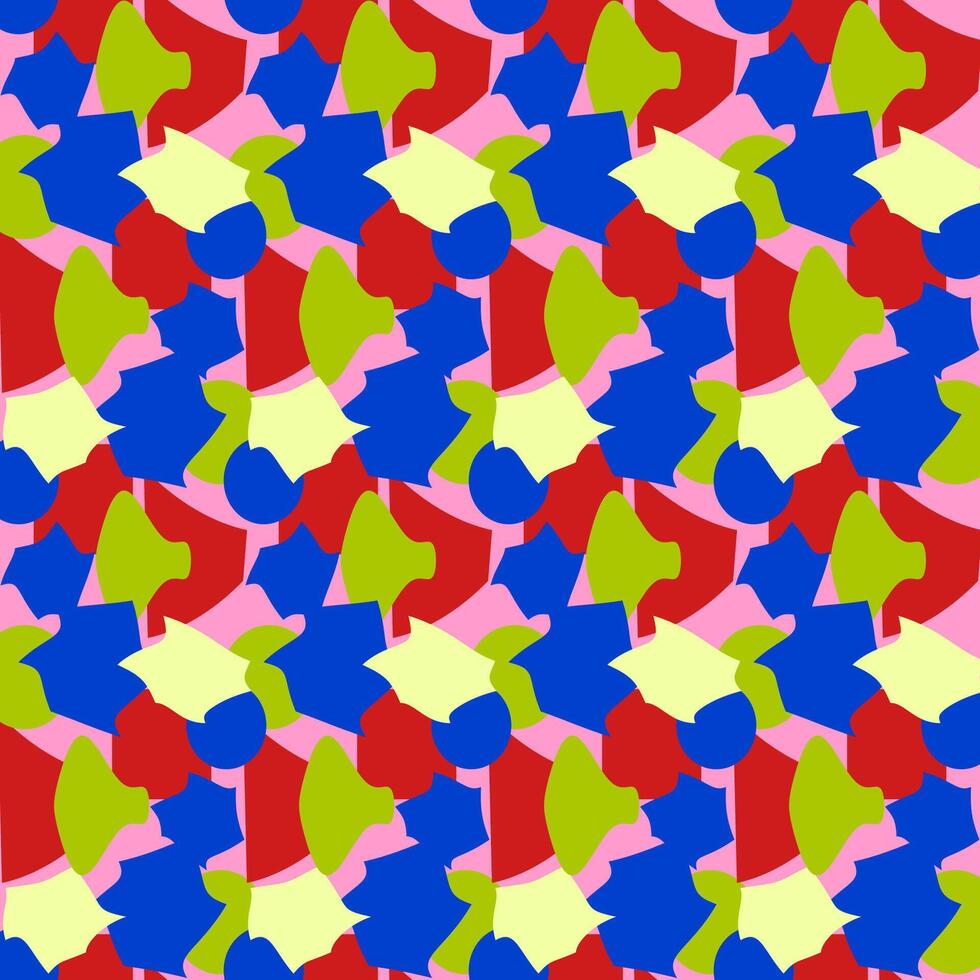 Seamless vector abstract pattern with contrasting spots, pure colors