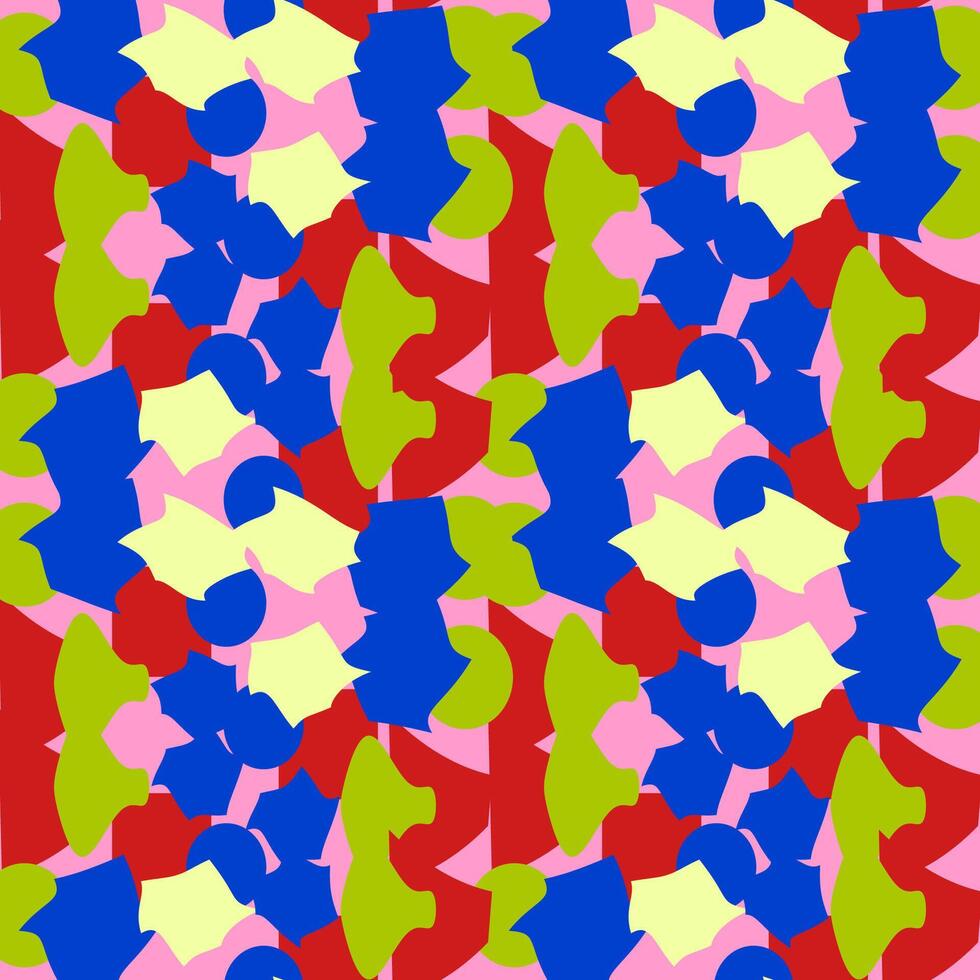 Seamless vector abstract pattern with contrasting spots, pure colors
