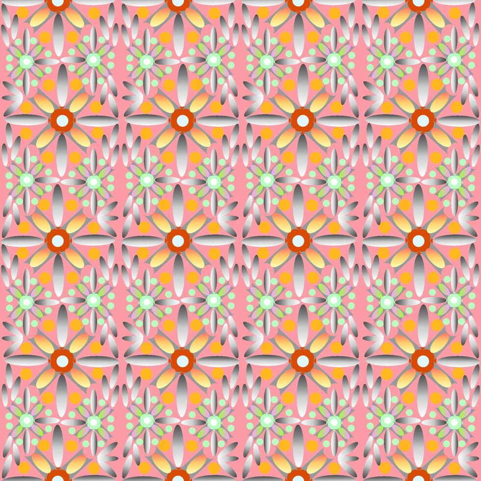 Seamless vector pattern with floral ornament