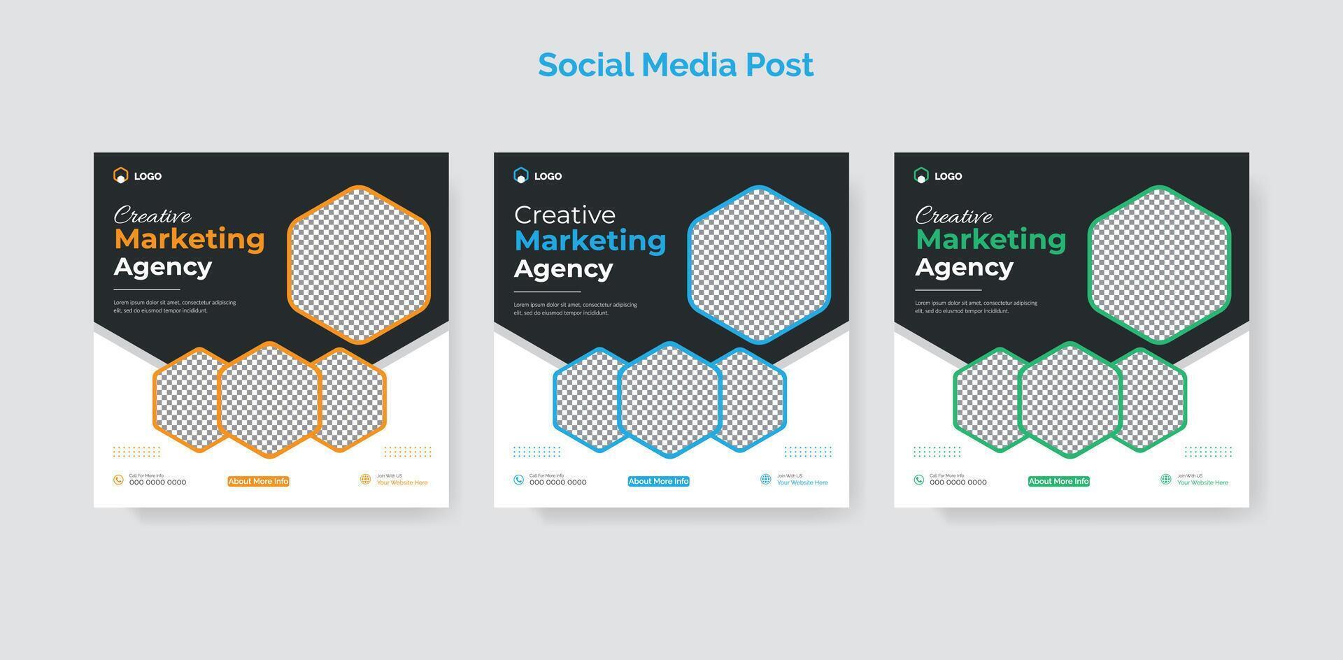 Corporate social media post set design ,website banner infographics options banner. vector