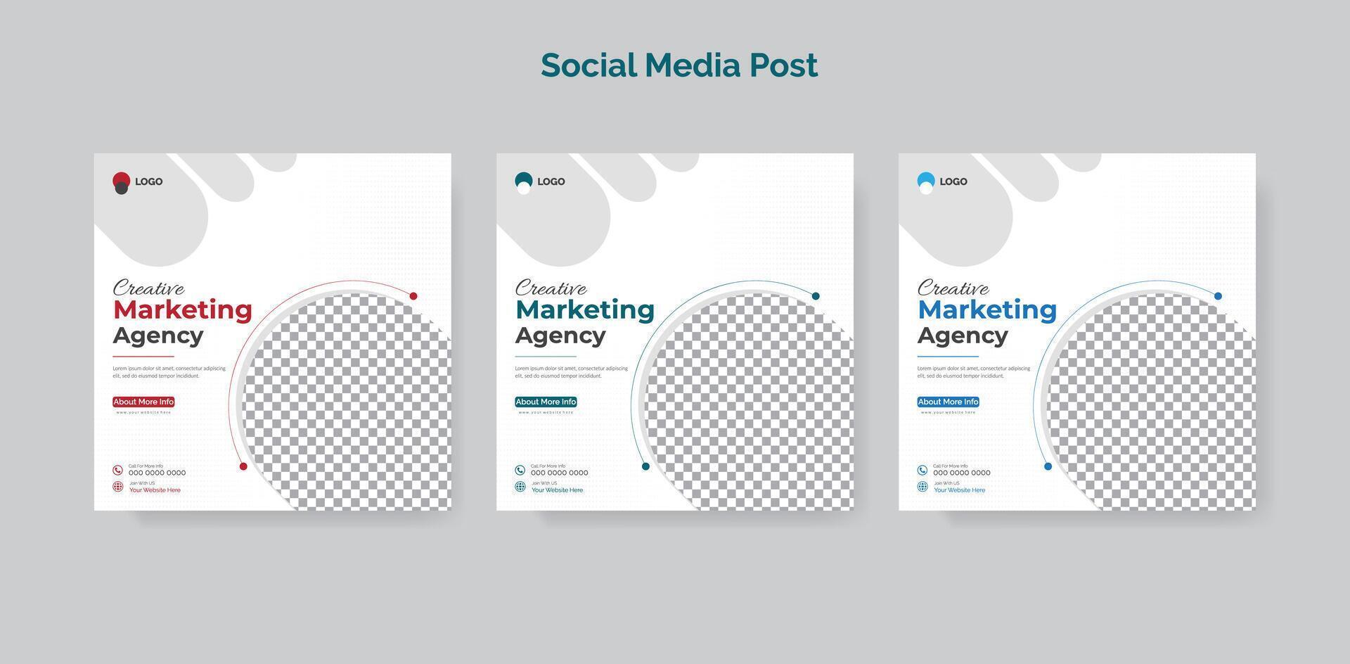 Corporate social media post banner set design ,website banner infographics options banner. vector
