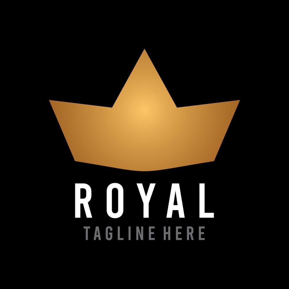 Royal Premium style abstract gold crown logo symbol. Royal king icon. Modern luxury brand element sign. Vector illustration.