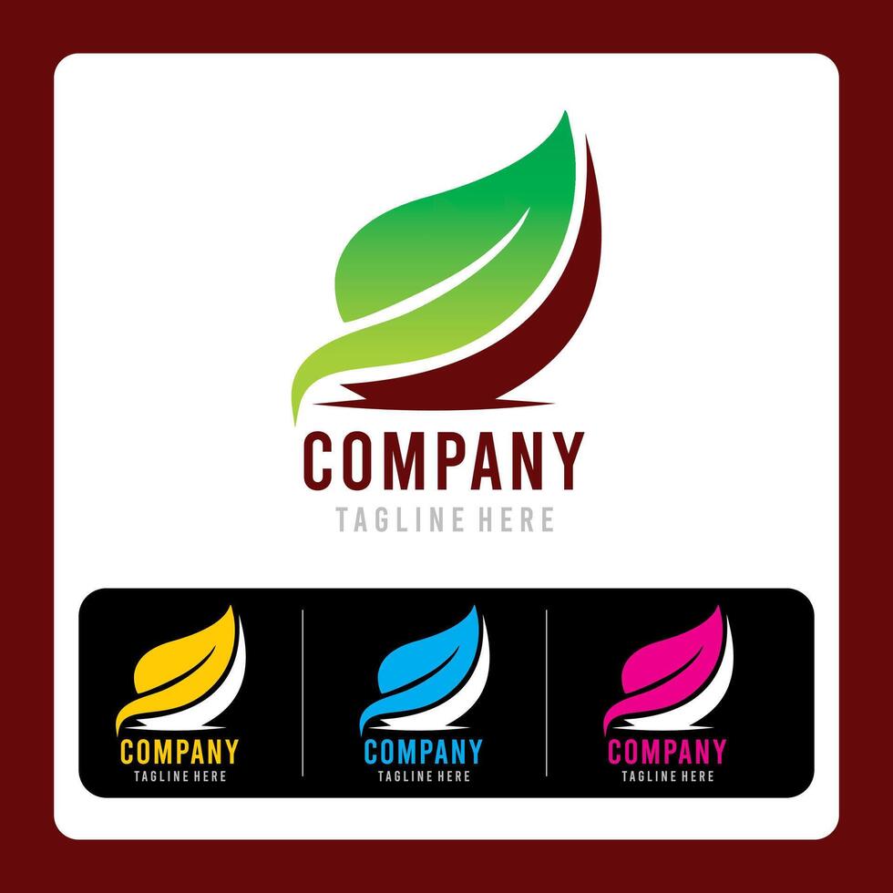 leaf logo design for company idea creative vector