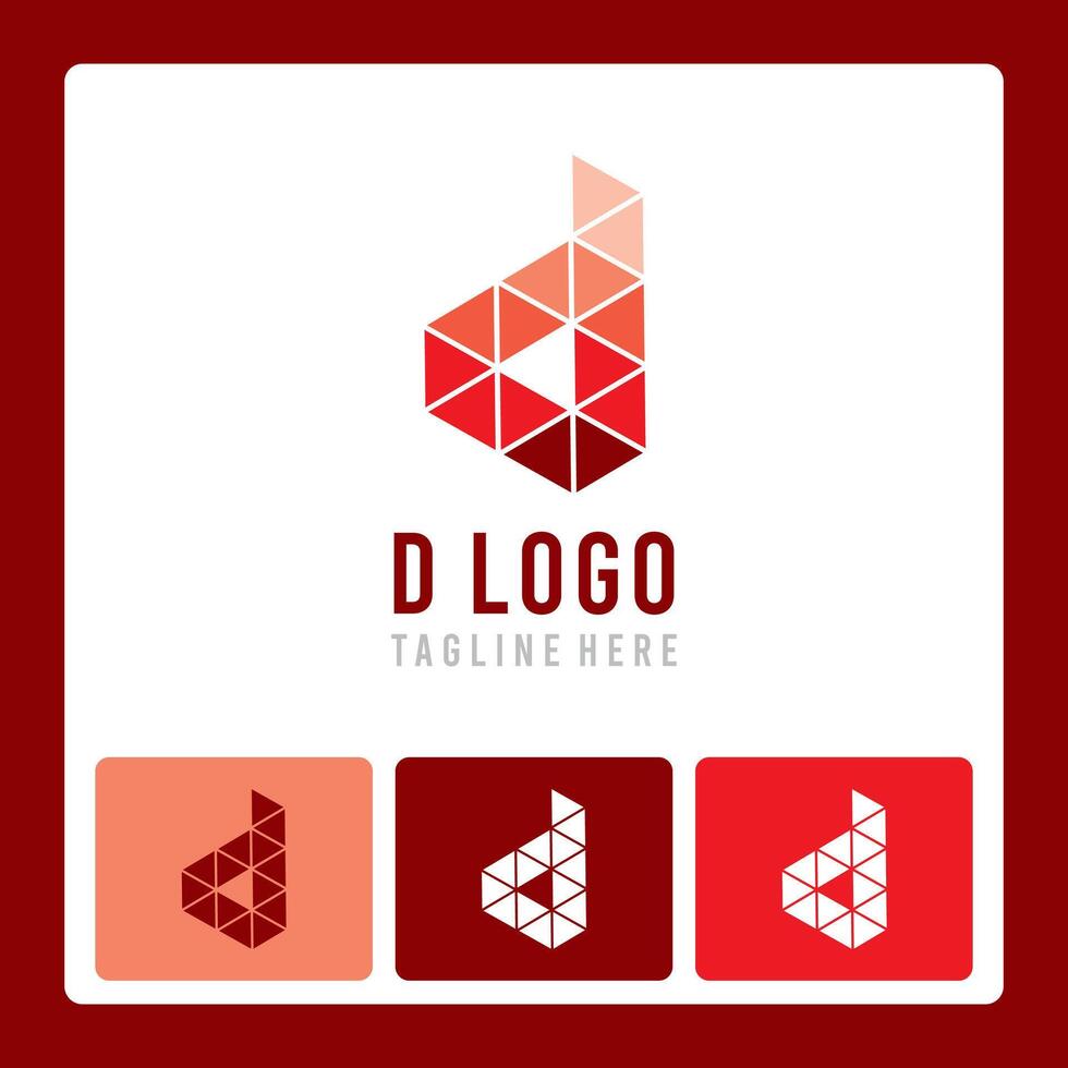 D 3D pattern logo design idea new style for you company vector