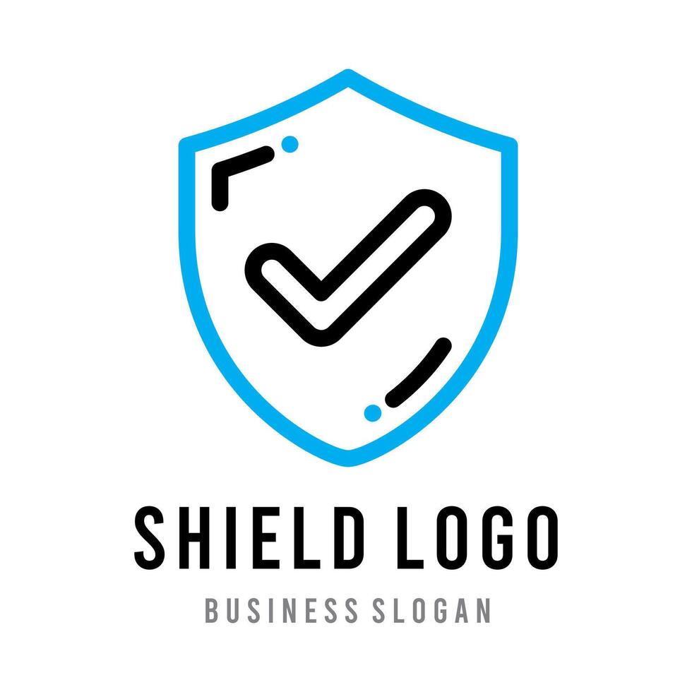 a shield with a blue shield and a logo for shield logo. vector file eps10 abstract line art design