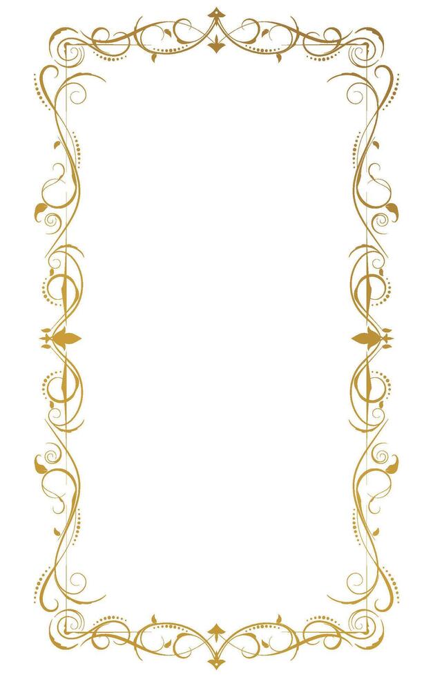 Vintage gold frame. Decorative borders and boundaries, floral frames for pictures, Vector design, decorative borders.