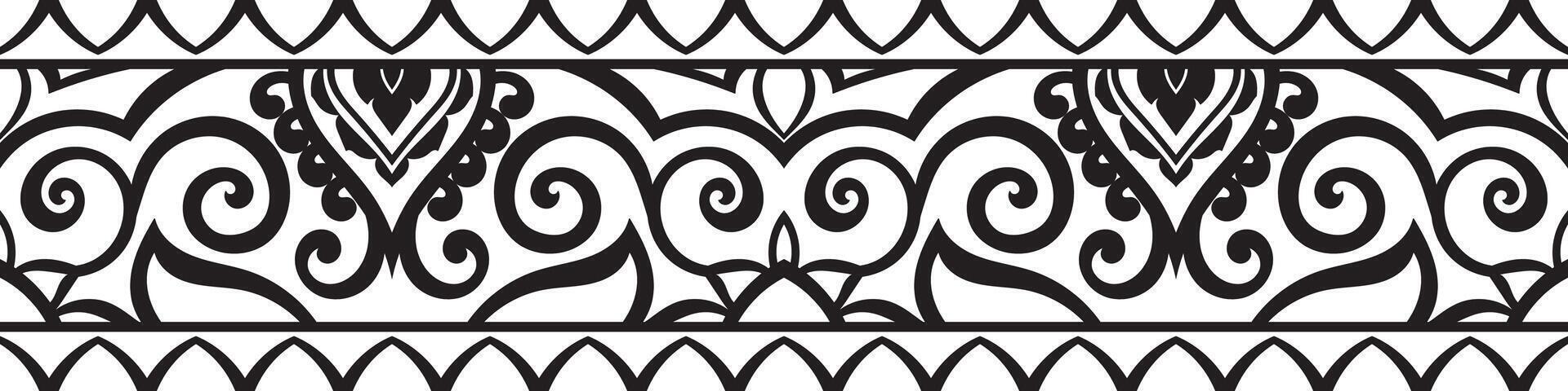 sencillo mandala horizontal mandala línea modelo. negro modelo cepillo en blanco antecedentes. vector