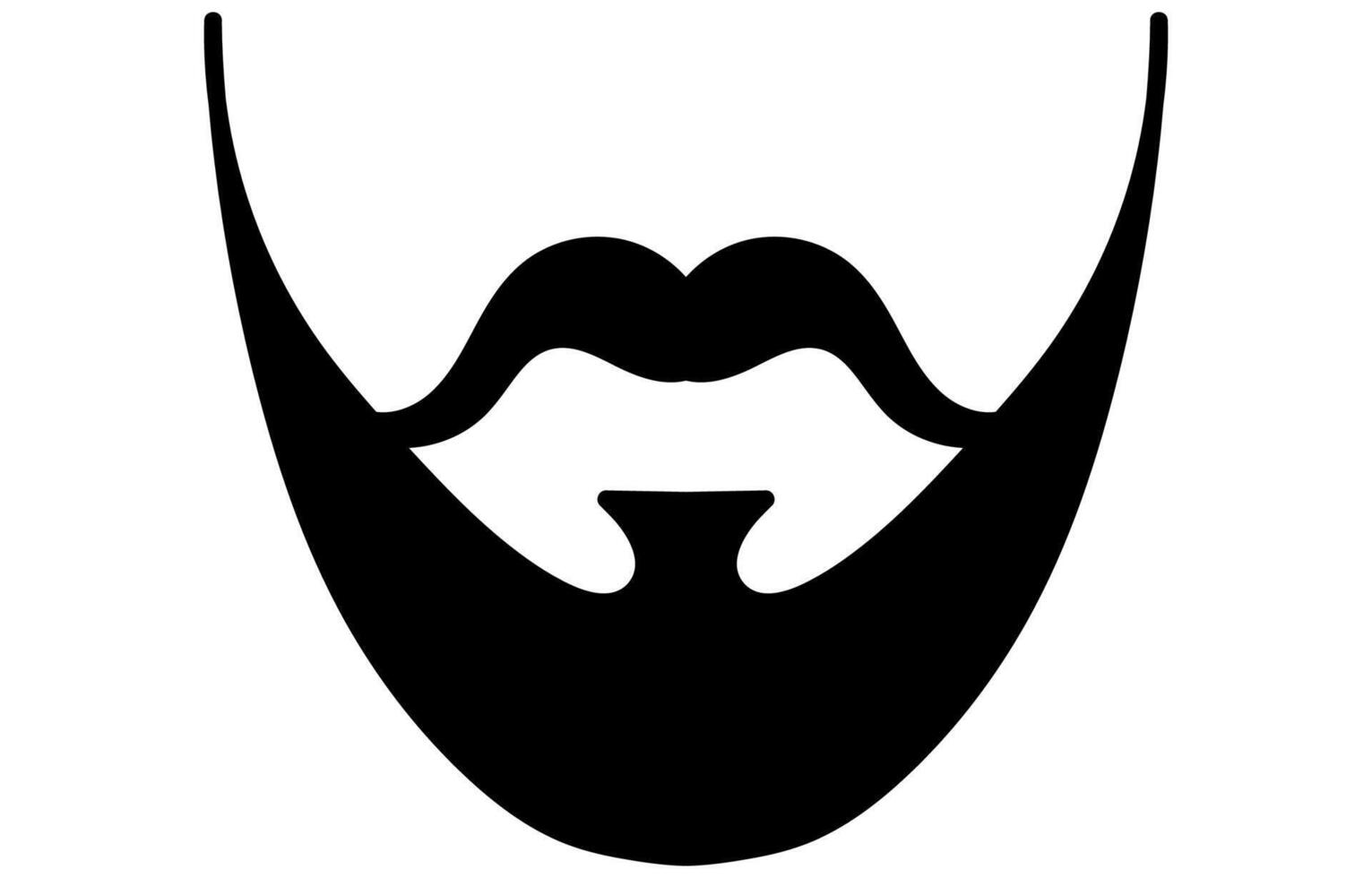 Hipster mustache icon, men's mustache face decoration graphic element vector