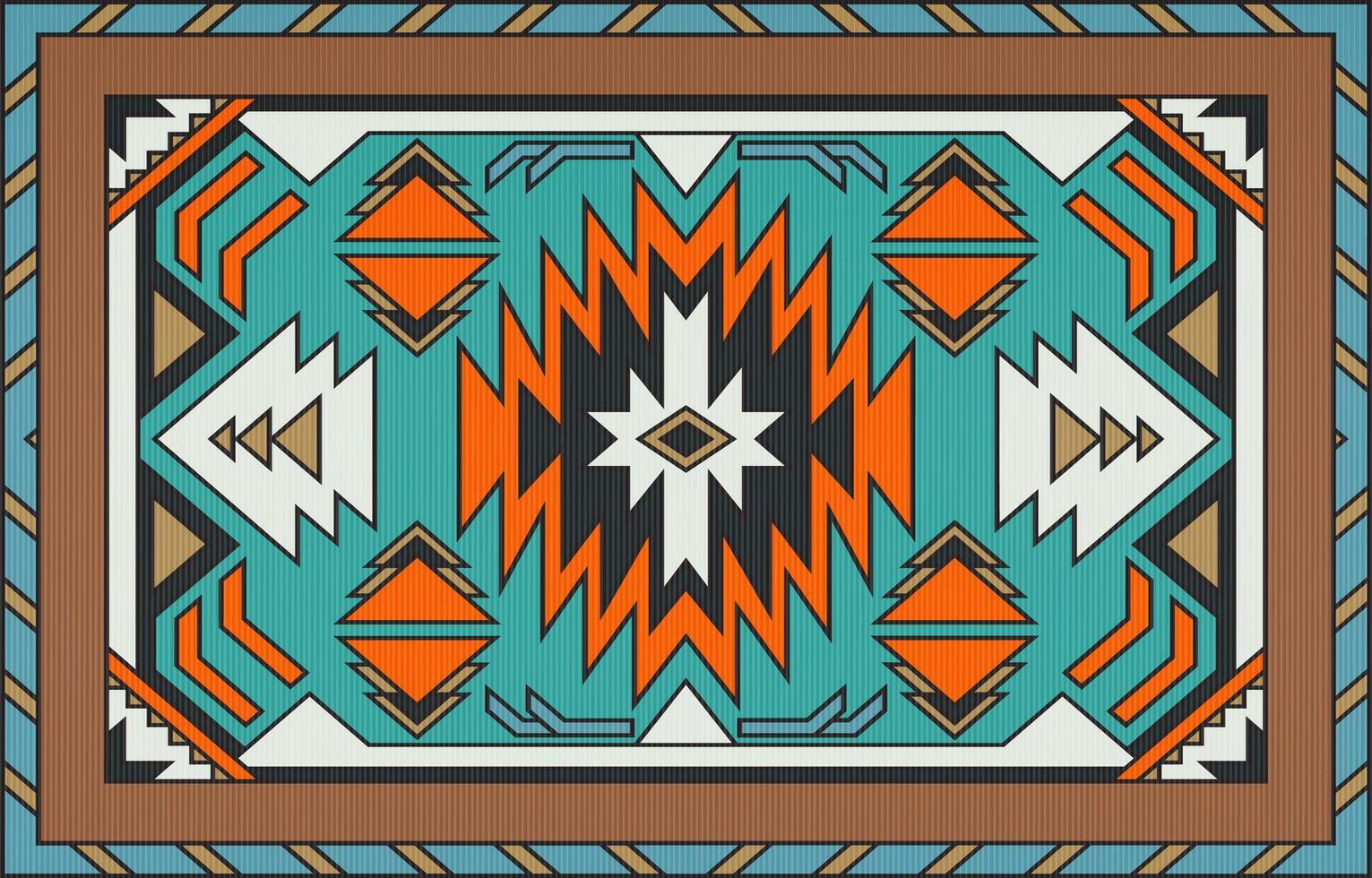 alfombra modelo. sin costura geometría. occidental hecho a mano ensillar cobija alfombra patrón, azteca vector