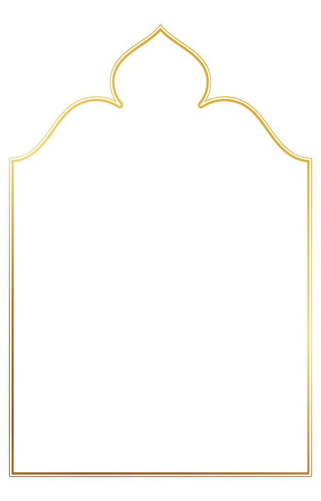 Clásico oro borde. frontera marco con realeza adornos en blanco antecedentes. vector