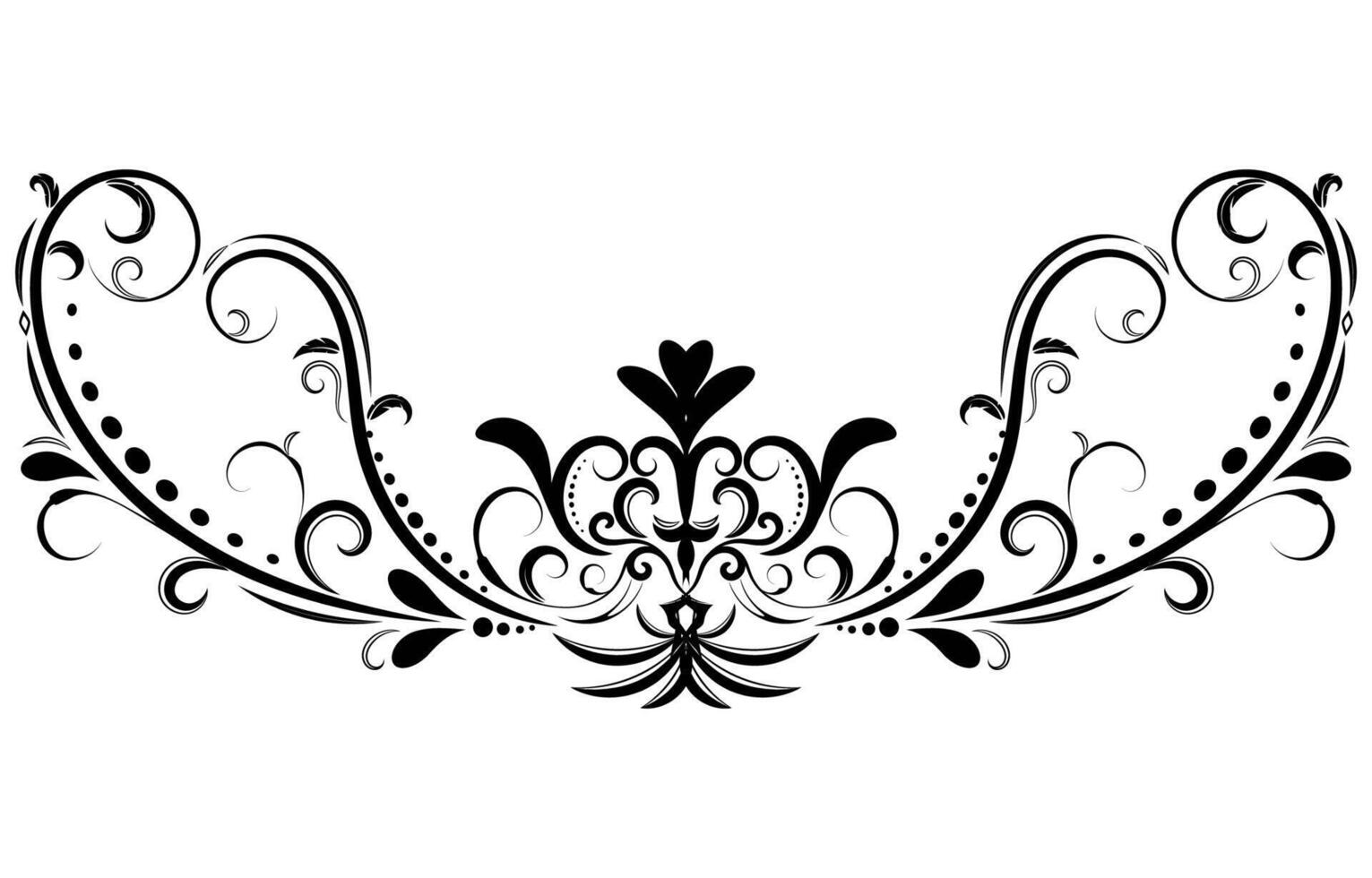 Flower border decorative design element Wedding banners, frames, labels, black lines on white. vector
