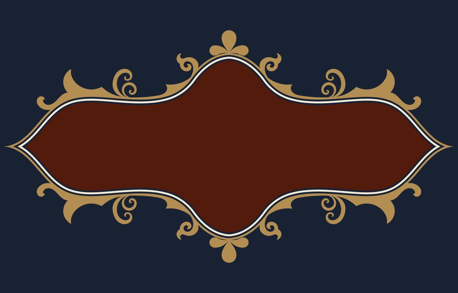 golden vintage frame Red carpet on the floor for greetings vector