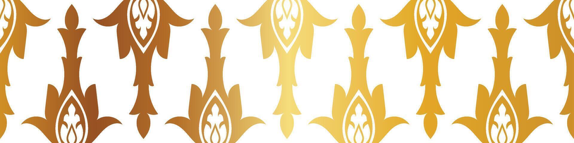 abstract floral border seamless golden paper border woodcarving decorative pattern vector