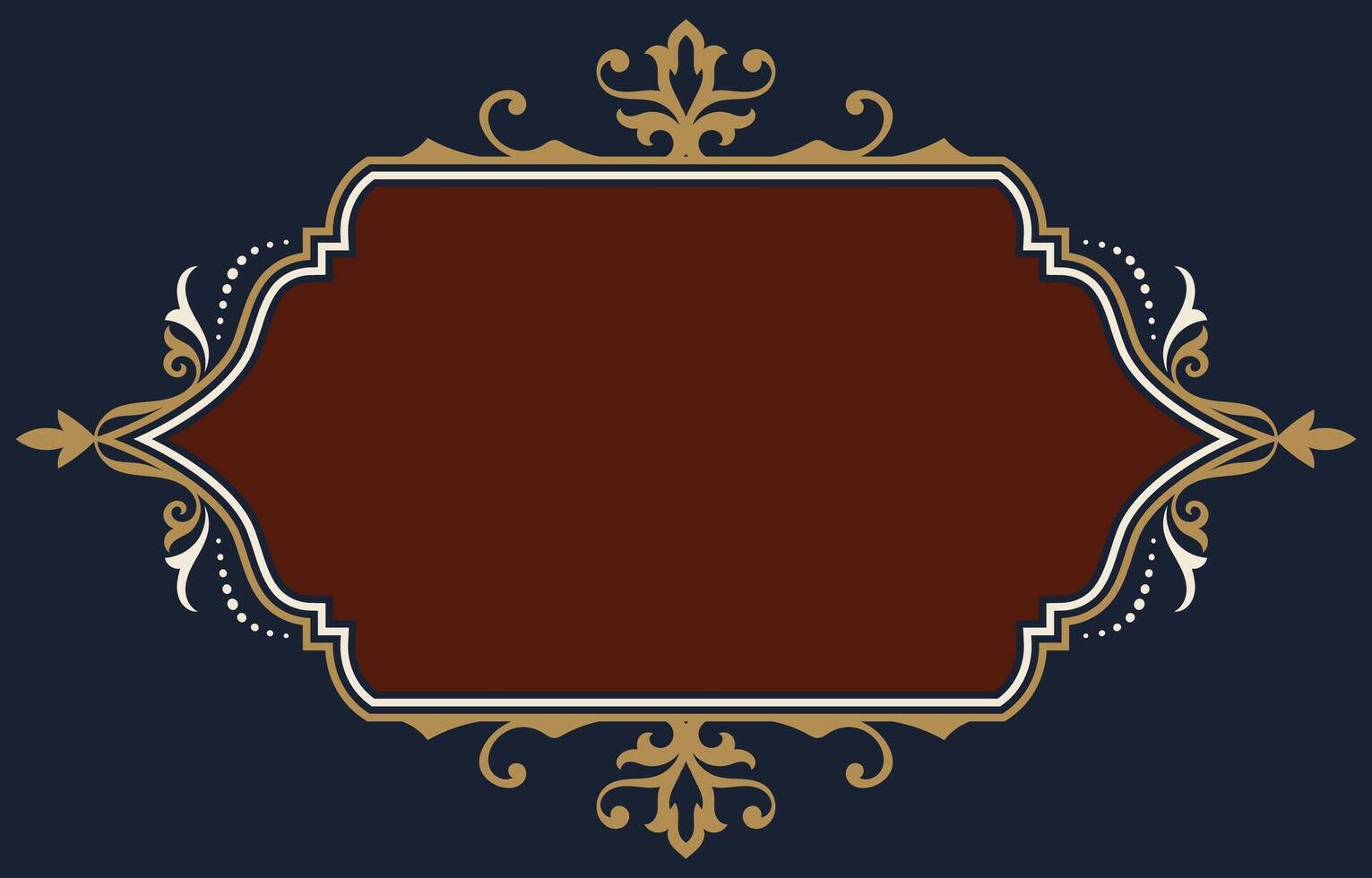 golden vintage frame Red carpet on the floor for greetings vector