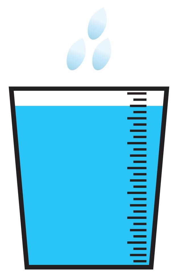 Rain gauge Drawing of the amount of water in a glass water depth vector