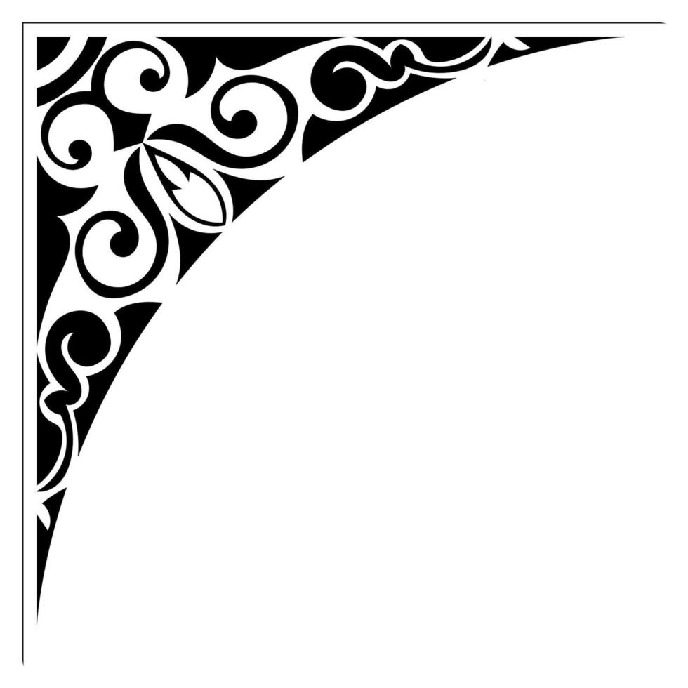 Thin line vintage corner. Medieval period of the Victorian dynasty. Fancy black monogram frame design element abstract icon collection Flower simple symbol vector
