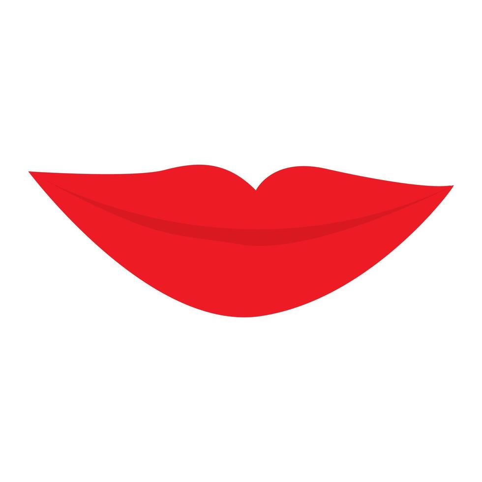 rojo cerrado mujer labios icono vector