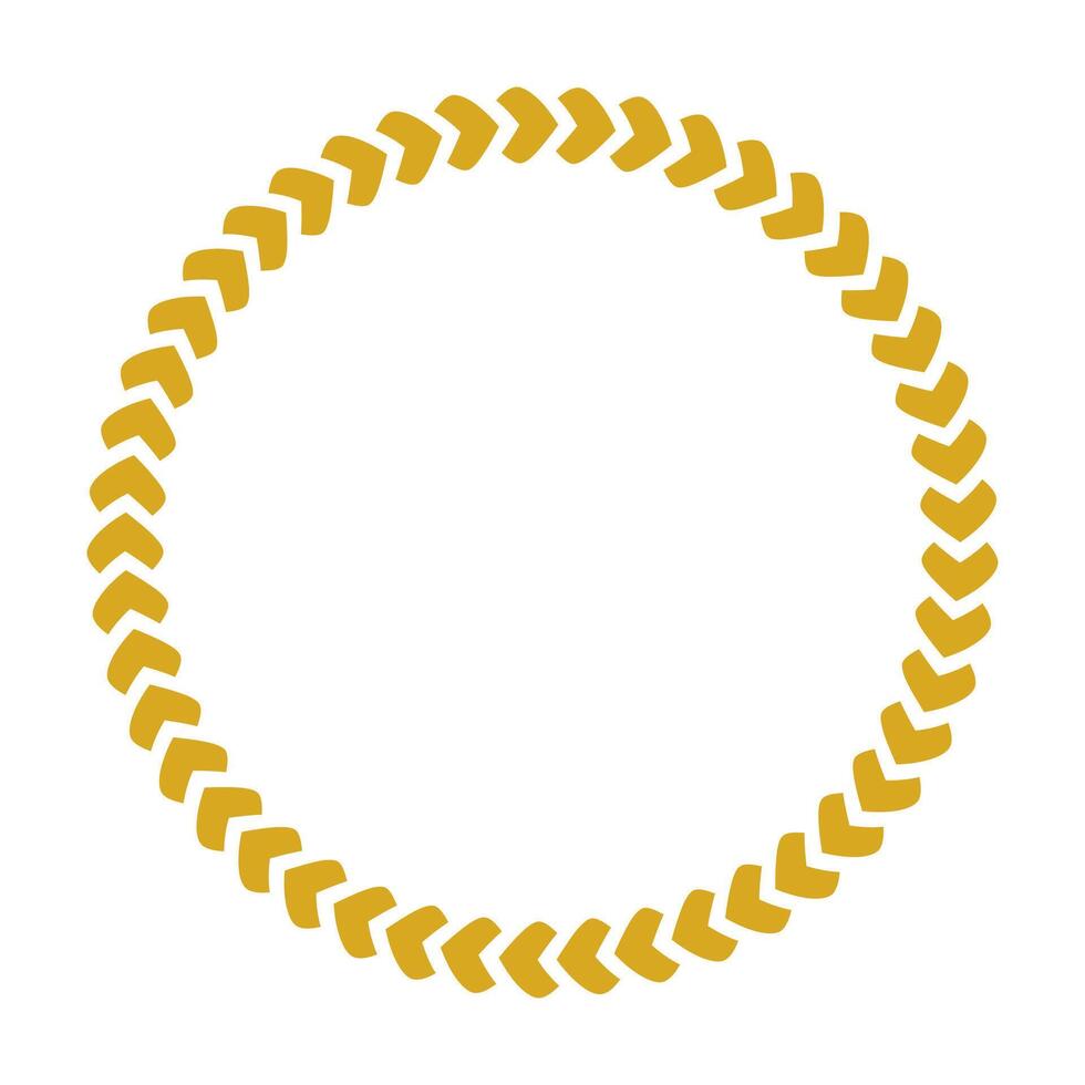 Golden Circle Arrow Frame Border Vector Illustration