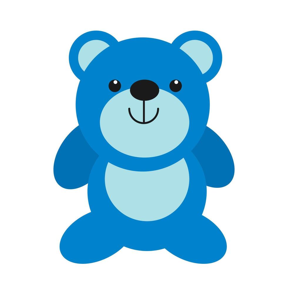 Blue Teddy Bear Toy Icon vector