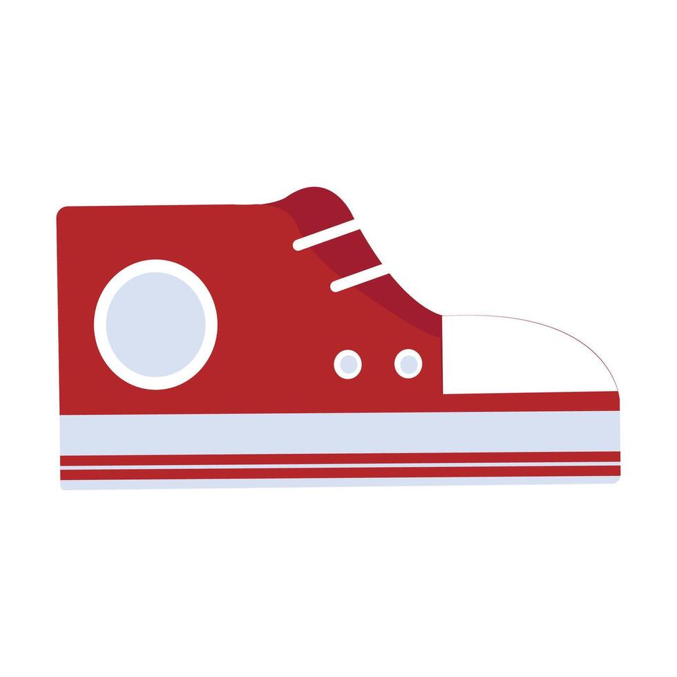 rojo blanco zapatilla de deporte icono vector