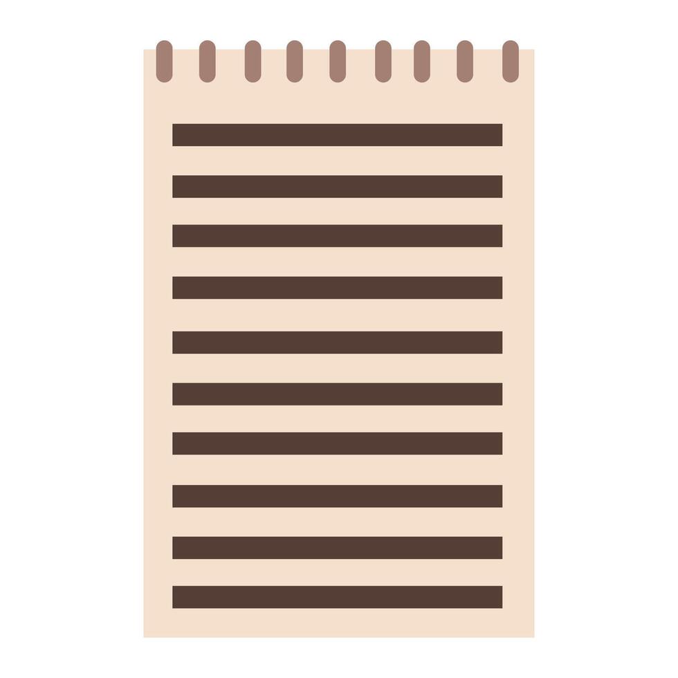 Spiral Notepad With Horizontal Lines Icon vector