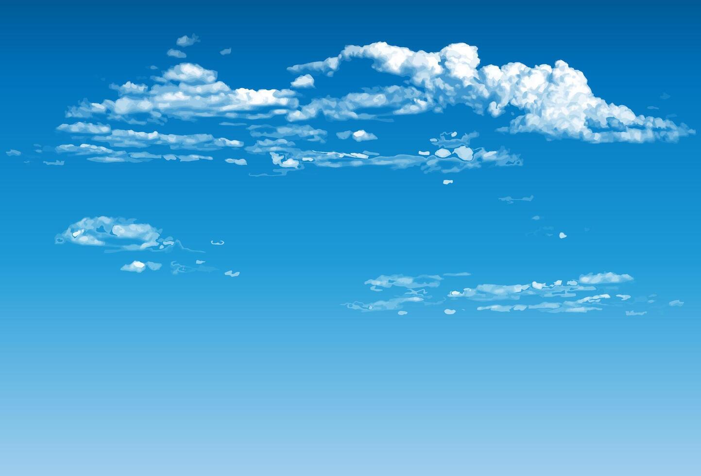 White Clouds On Blue Sky Background Vector Illustration