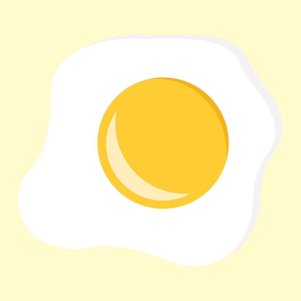 Poached Fried Egg Icon vector