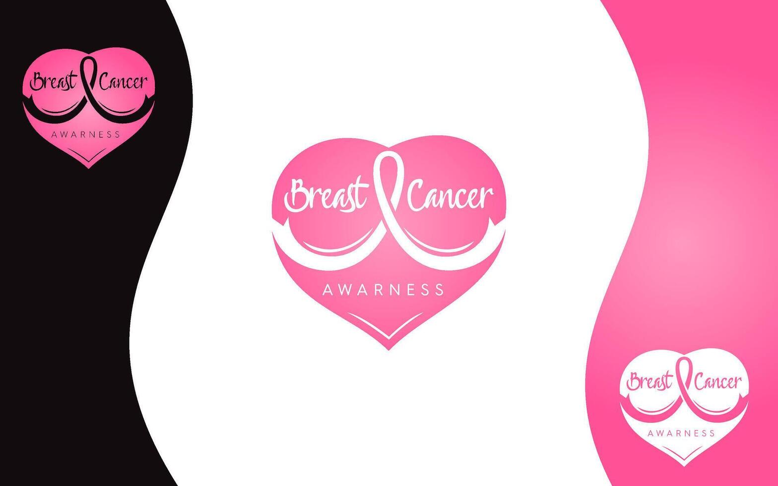 pecho cáncer amor hogar rosado logo vector