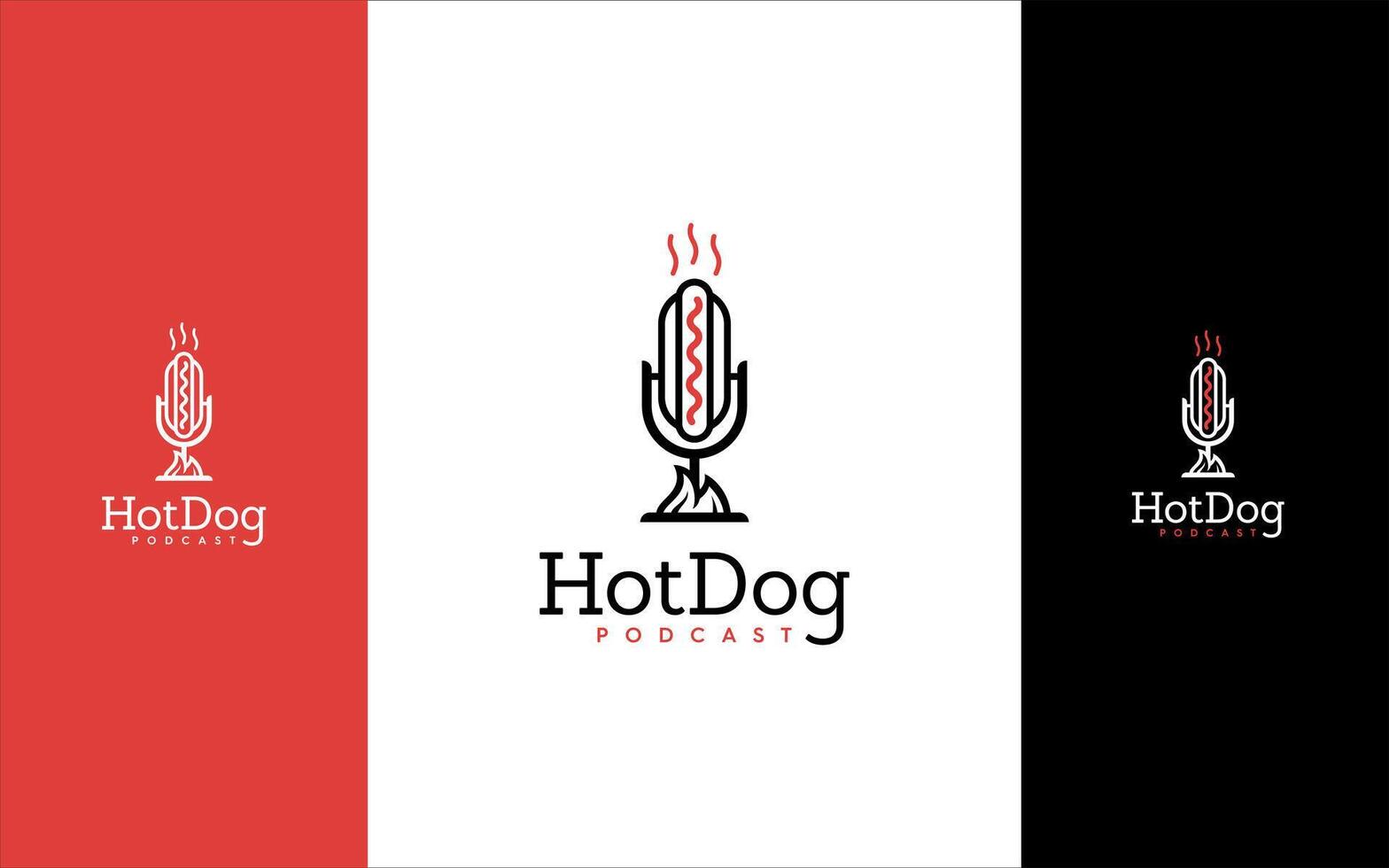 Hot podcast logo vector