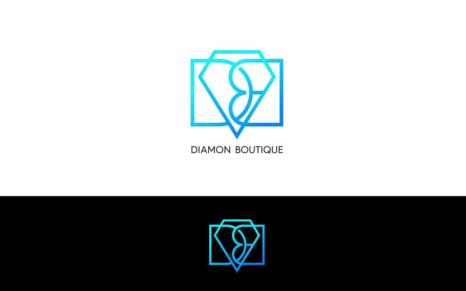 letra db diamante moderno logo vector