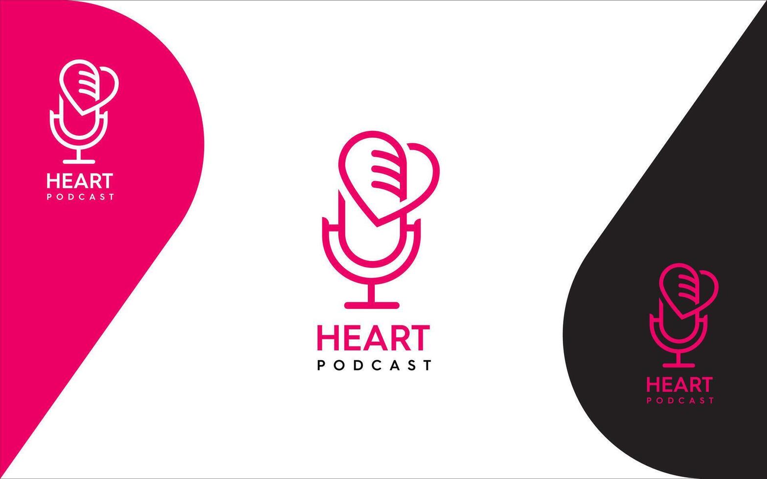 corazón podcast logo vector
