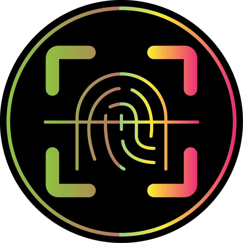 Finger print Glyph Due Color Icon vector