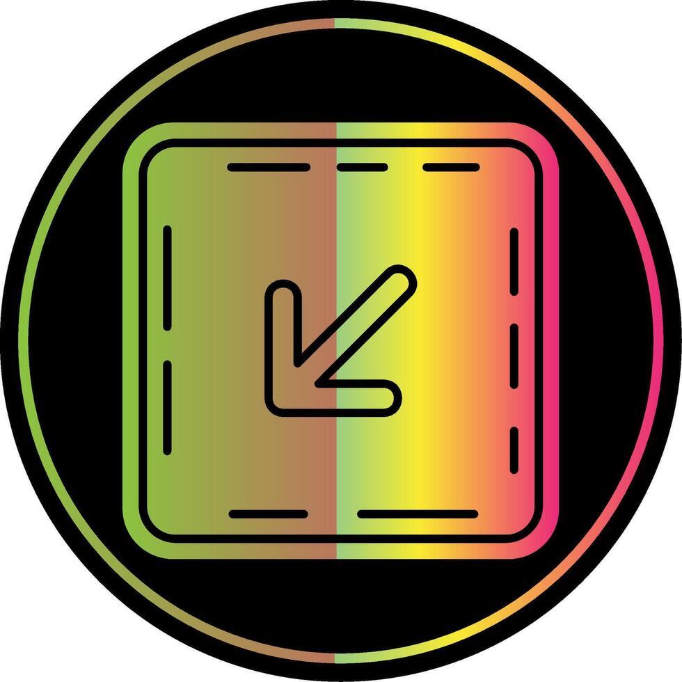 Down left arrow Glyph Due Color Icon vector