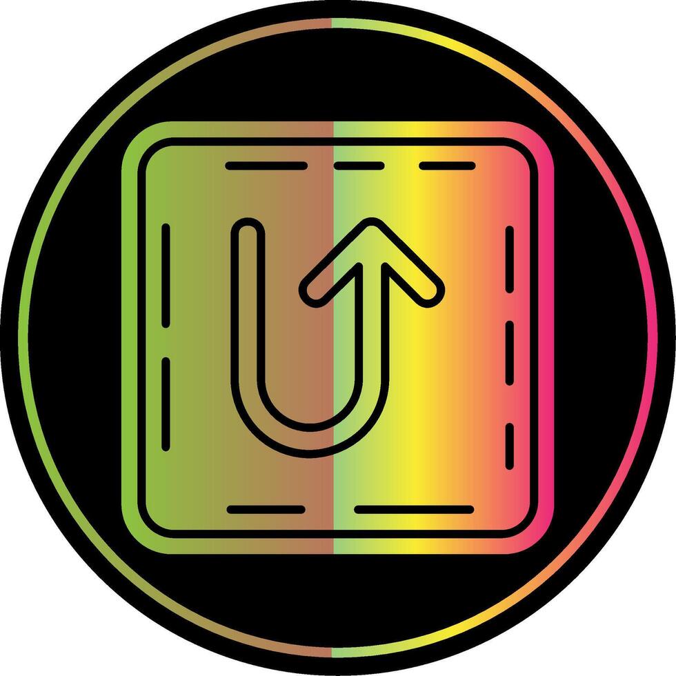 U turn Glyph Due Color Icon vector